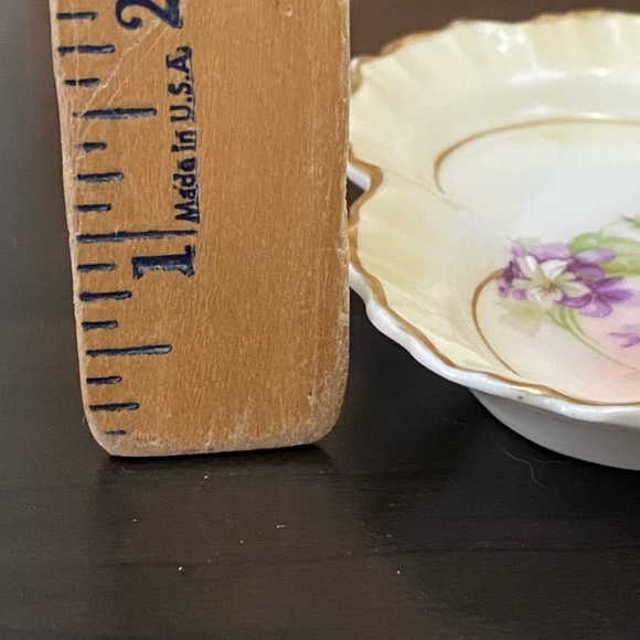 Vintage ROYAL RUDOLSTADT Prussia Hand-painted Clover leaf shaped Dish - Picture 7 of 11